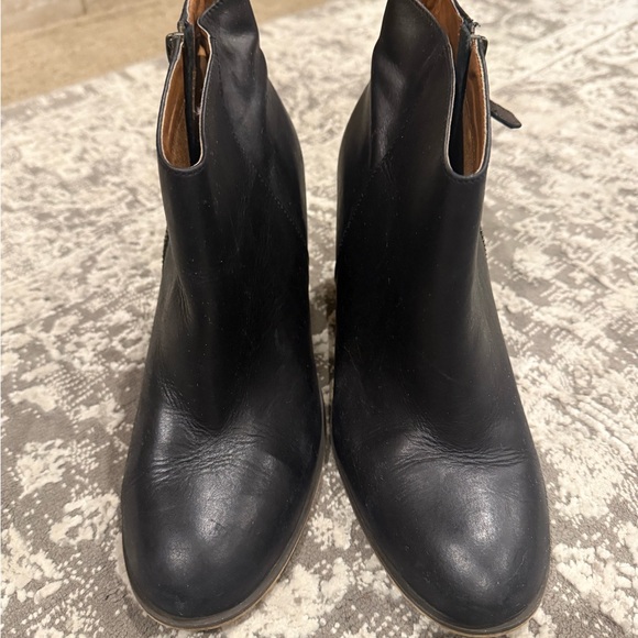BP. Black Leather Ankle Boots - Picture 1 of 3